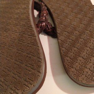 Roxy Sandals, leather strap flip flops